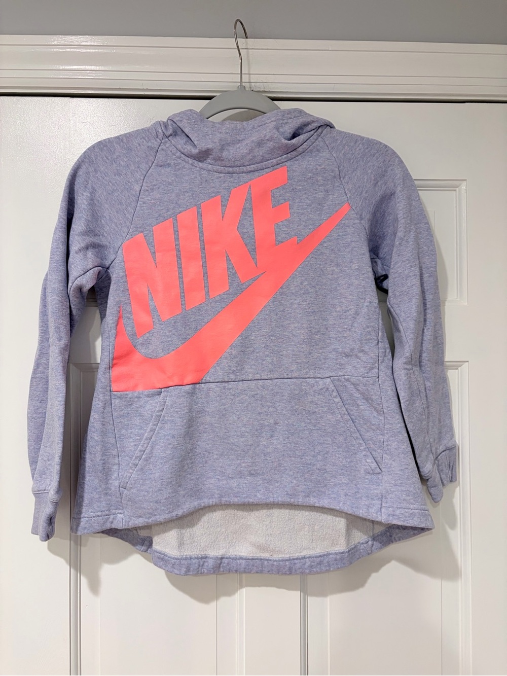 Nike Fleece Hoodie Youth Medium Lavender Purple Pink Logo Sweatshirt